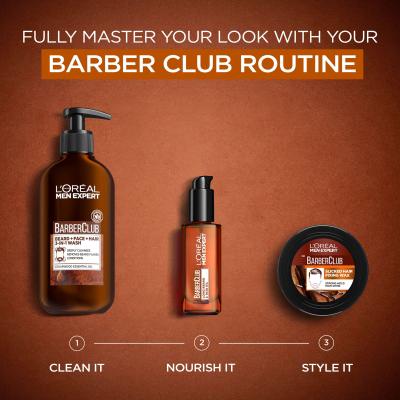 L&#039;Oréal Paris Men Expert Barber Club Slick Fixing Pomade Gel de păr pentru bărbați 75 ml