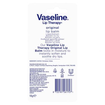 Vaseline Lip Therapy Original Lip Balm Tube Balsam de buze pentru femei 10 g