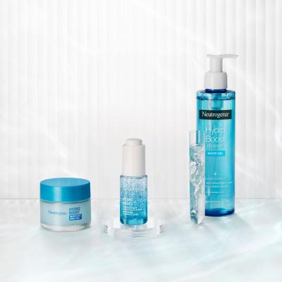 Neutrogena Hydro Boost Gift Set Set cadou Gel facial hidratant Hydro Boost Water Gel 50 ml + ser facial  Hydro Boost Hyaluronic Acid Concentrated Serum 15 ml + gel de curatare facial Hydro Boost Water Gel Cleanser 200 ml