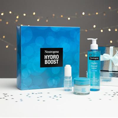 Neutrogena Hydro Boost Gift Set Set cadou Gel facial hidratant Hydro Boost Water Gel 50 ml + ser facial  Hydro Boost Hyaluronic Acid Concentrated Serum 15 ml + gel de curatare facial Hydro Boost Water Gel Cleanser 200 ml