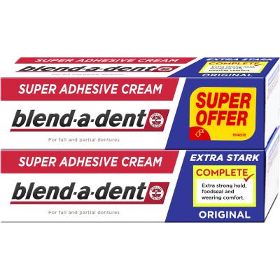 Blend-a-dent Extra Strong Original Super Adhesive Cream Cremă fixatoare 2x47 g