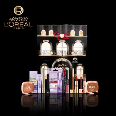 L&#039;Oréal Paris Maison Advent Calendar Set cadou Mascara 1 buc + creion de buze 2 buc + fard de obraz 1 buc + bronzer 1 buc + ruj de buze 3 buc + creion de ochi 2 buc + mască de ochi 1 buc + cremă de ochi 1 buc