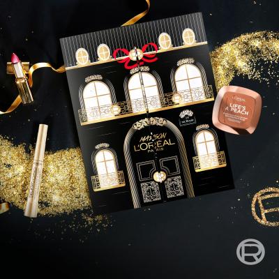 L&#039;Oréal Paris Maison Advent Calendar Set cadou Mascara 1 buc + creion de buze 2 buc + fard de obraz 1 buc + bronzer 1 buc + ruj de buze 3 buc + creion de ochi 2 buc + mască de ochi 1 buc + cremă de ochi 1 buc