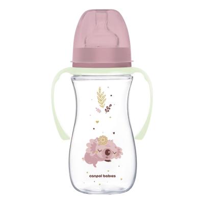 Canpol babies Sleepy Koala Easy Start Anti-Colic Bottle Pink 12m+ Biberoane pentru copii 300 ml