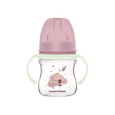 Canpol babies Sleepy Koala Easy Start Anti-Colic Bottle Pink 0m+ Biberoane pentru copii 120 ml