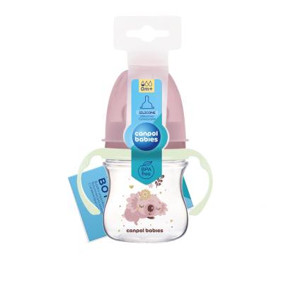 Canpol babies Sleepy Koala Easy Start Anti-Colic Bottle Pink 0m+ Biberoane pentru copii 120 ml