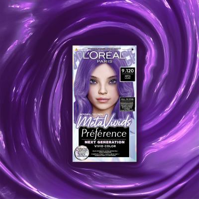 L&#039;Oréal Paris Préférence Meta Vivids Vopsea de păr pentru femei 75 ml Nuanţă 9.120 Meta Lilac