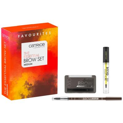 Catrice The Essential Brow Set Set cadou Creion de sprancene Eye Brow Stylist 1,6 g 030 Brow-N-Eyed Peas + pudra pentru sprancene Brow Powder Waterproof 4 g 020 Ash Brown + gel pentru sprancene Super Glue Brow Styling Gel 4 ml 010 Ultra Hold