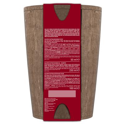 Old Spice Captain Set cadou Deostick 50 ml + gel de duș 3în1 250 ml + aftershave 100 ml + butoi de lemn