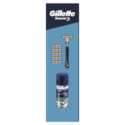 Gillette Sensor3 Sensitive Set cadou Aparat de ras Sensor3 1 buc. + capete de schimb Sensor3 5 buc. + gel de ras Series Shave Gel Soothing Aloe Vera 75 ml