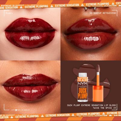 NYX Professional Makeup Duck Plump Luciu de buze pentru femei 6,8 ml Nuanţă 15 Twice The Spice