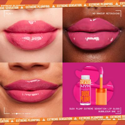 NYX Professional Makeup Duck Plump Luciu de buze pentru femei 6,8 ml Nuanţă 12 Bubblegum Bae