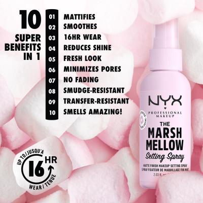 NYX Professional Makeup Marshmellow Setting Spray Spray fixator pentru femei 60 ml