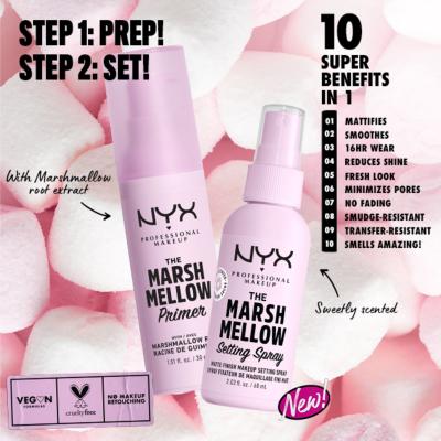 NYX Professional Makeup Marshmellow Setting Spray Spray fixator pentru femei 60 ml