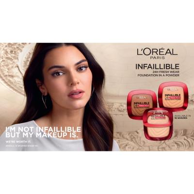 L&#039;Oréal Paris Infaillible 24H Fresh Wear Foundation In A Powder Fond de ten pentru femei 9 g Nuanţă 250 Radiant Sand