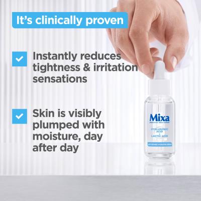 Mixa Hyaluronic Acid + Lactic Acid Anti-Dryness Hydrating Serum Ser facial pentru femei 30 ml