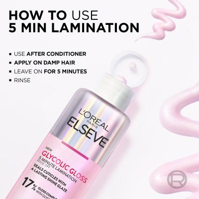 L&#039;Oréal Paris Elseve Glycolic Gloss 5 Minute Lamination Mască de păr pentru femei 200 ml