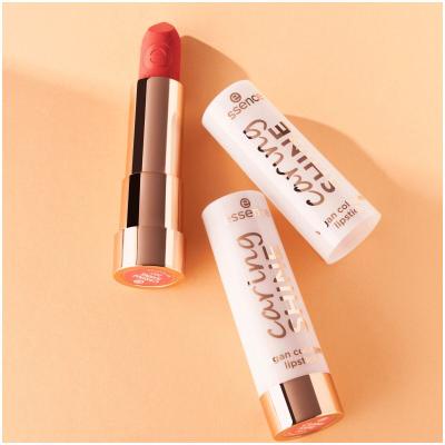 Essence Caring Shine Vegan Collagen Lipstick Ruj de buze pentru femei 3,5 g Nuanţă 207 My Passion