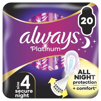 Always Platinum Secure Night Absorbant pentru femei Set