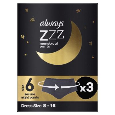 Always Zzz Menstrual Pants Chiloți menstruali pentru femei Set