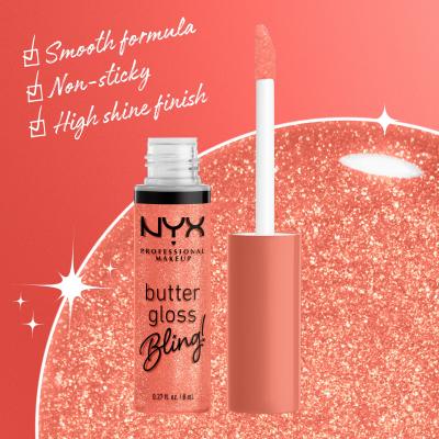 NYX Professional Makeup Butter Gloss Bling Luciu de buze pentru femei 8 ml Nuanţă 02 Dripped Out