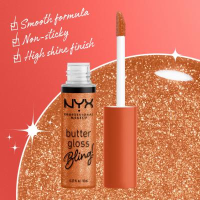 NYX Professional Makeup Butter Gloss Bling Luciu de buze pentru femei 8 ml Nuanţă 03 Pricey