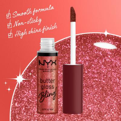 NYX Professional Makeup Butter Gloss Bling Luciu de buze pentru femei 8 ml Nuanţă 07 Big Spender