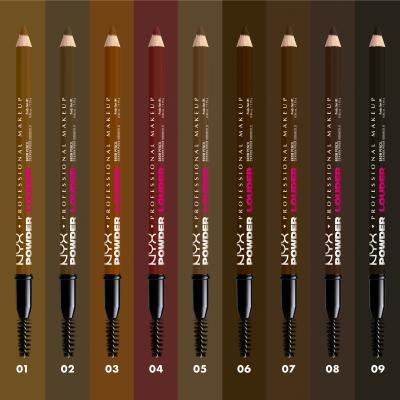 NYX Professional Makeup Powder Louder Brow Pencil Creion pentru femei 1,15 g Nuanţă 08 Deep Brown