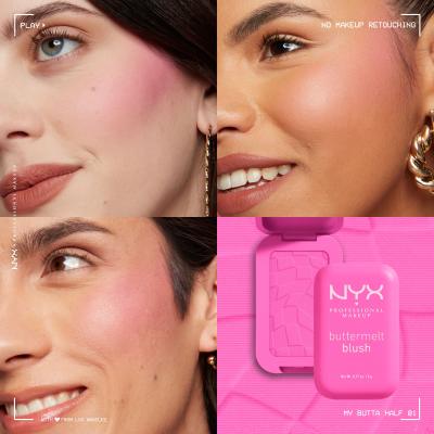 NYX Professional Makeup Buttermelt Blush Fard de obraz pentru femei 5 g Nuanţă 01 My Butta Half