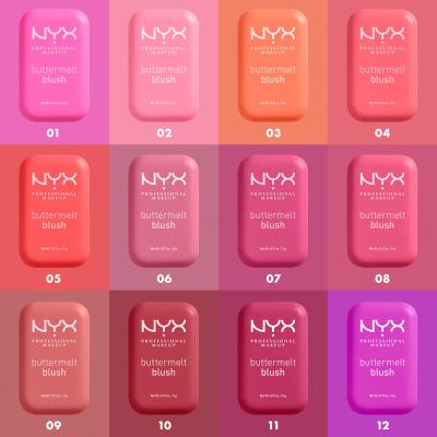 NYX Professional Makeup Buttermelt Blush Fard de obraz pentru femei 5 g Nuanţă 01 My Butta Half