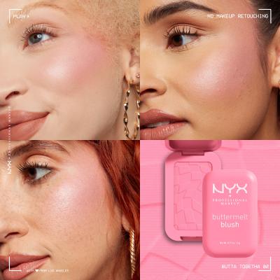 NYX Professional Makeup Buttermelt Blush Fard de obraz pentru femei 5 g Nuanţă 02 Butta Together