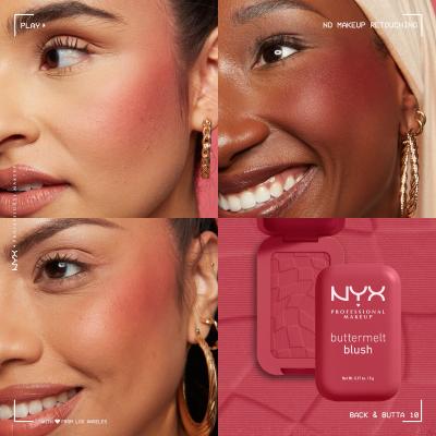 NYX Professional Makeup Buttermelt Blush Fard de obraz pentru femei 5 g Nuanţă 10 Back And Butta