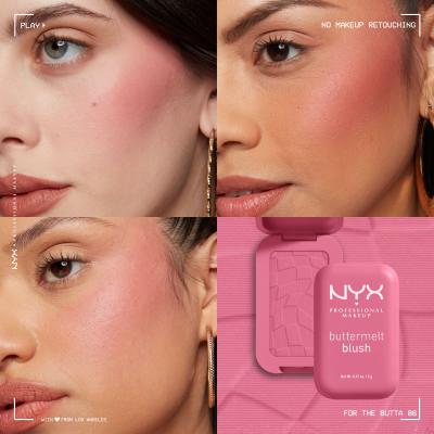 NYX Professional Makeup Buttermelt Blush Fard de obraz pentru femei 5 g Nuanţă 06 For The Butta