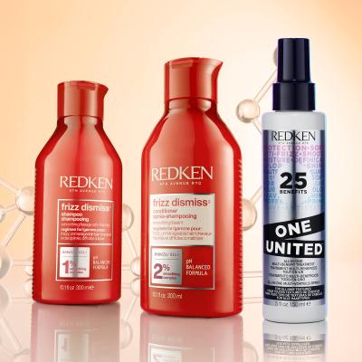 Redken Frizz Dismiss Dream Big Set cadou Șampon Frizz Dismiss 300 ml + balsam Frizz Dismiss 300 ml + tratament pentru păr One United All-In-One Multi-Benefit 150 ml