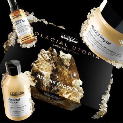 L&#039;Oréal Professionnel Absolut Repair Glacial Utopia Limited Edition Set cadou Șampon Absolut Repair 300 ml + mască de păr Absolut Repair 250 ml + ulei de păr Absolut Repair Oil 90 ml