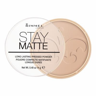 Rimmel London Stay Matte Pudră pentru femei 14 g Nuanţă 005 Silky Beige