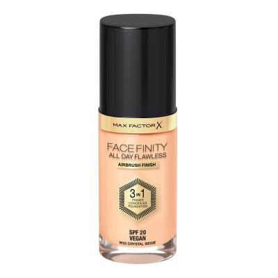 Max Factor Facefinity All Day Flawless SPF20 Fond de ten pentru femei 30 ml Nuanţă W33 Crystal Beige