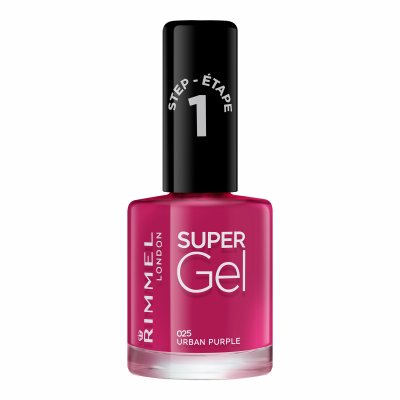 Rimmel London Super Gel STEP1 Lac de unghii pentru femei 12 ml Nuanţă 025 Urban Purple