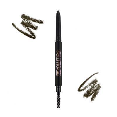 Makeup Revolution London Duo Brow Definer Creion pentru femei 0,15 g Nuanţă Medium Brown