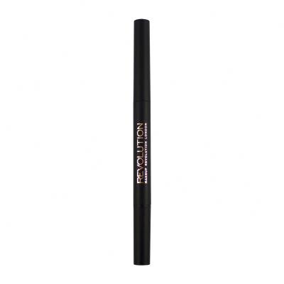 Makeup Revolution London Duo Brow Definer Creion pentru femei 0,15 g Nuanţă Dark Brown