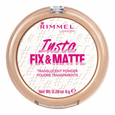 Rimmel London Insta Fix &amp; Matte Pudră pentru femei 8 g Nuanţă 001 Translucent