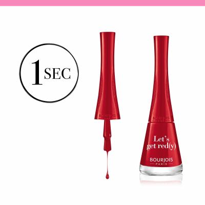 BOURJOIS Paris 1 Second Lac de unghii pentru femei 9 ml Nuanţă 09 Let´s Get Red(y)