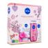 Nivea Miracle Garden Set cadou Gel de duș Miracle Garden 250 ml + deodorant Miracle Garden Cherry Blossom 150 ml + mască de față Rose Touch 1 buc