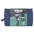 Gillette Mach3 Set cadou Aparat de ras 1 buc + cap de rezerva 1 buc + gel de ras Series Soothing With Aloe Vera Sensitive Shave Gel 200 ml + geantă cosmetică