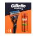 Gillette Fusion5 Set cadou Aparat de ras Fusion5 1 buc + gel de ras Fusion Shave Gel Sensitive 200 ml Cutie cu defect