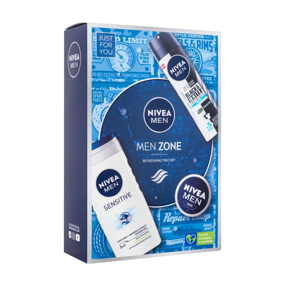 Nivea Men Zone Set Cadou Gel De Du Men Sensitive Ml Antiperspirant Men Black White