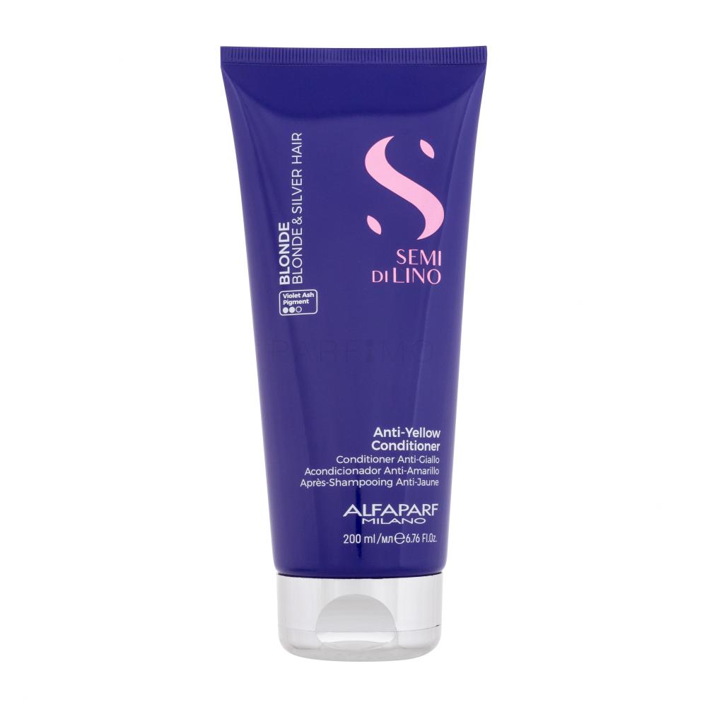 ALFAPARF MILANO Semi Di Lino Anti-Yellow Conditioner Balsam de păr pentru  femei 200 ml Cutie cu defect