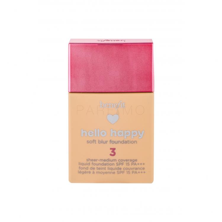 Benefit Hello Happy SPF15 Fond de ten pentru femei 30 ml Nuanţă 03 Light Neutral