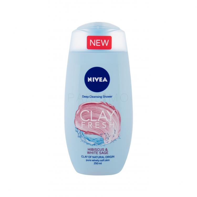 Nivea Clay Fresh Gel de duș pentru femei 250 ml Nuanţă Hibiscus &amp; White Sage