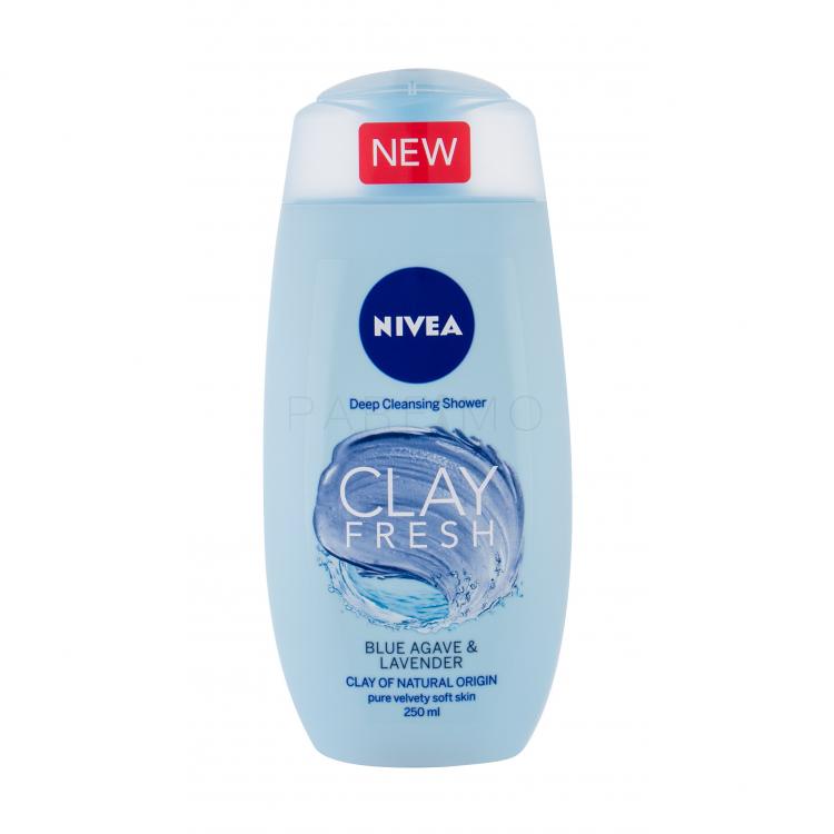 Nivea Clay Fresh Gel de duș pentru femei 250 ml Nuanţă Blue Agave &amp; Lavender